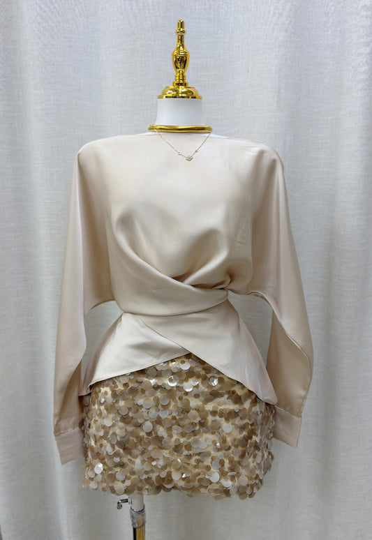 Amara Elegance Blouse (Beige)