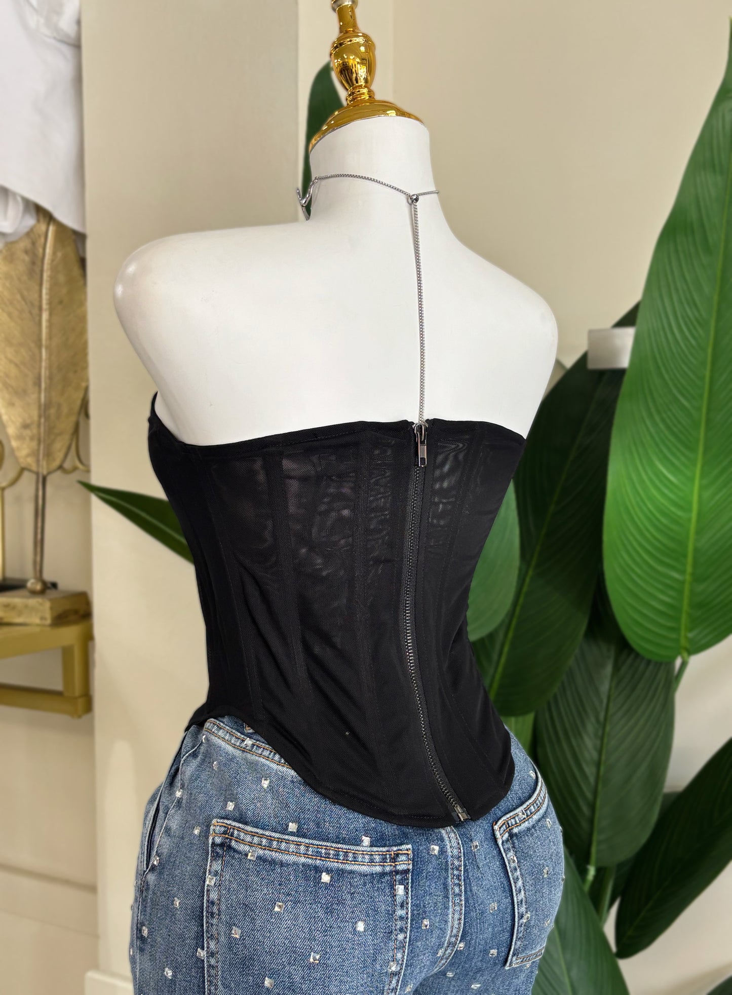 Antonia Mesh Corset (Corre Pequeño)