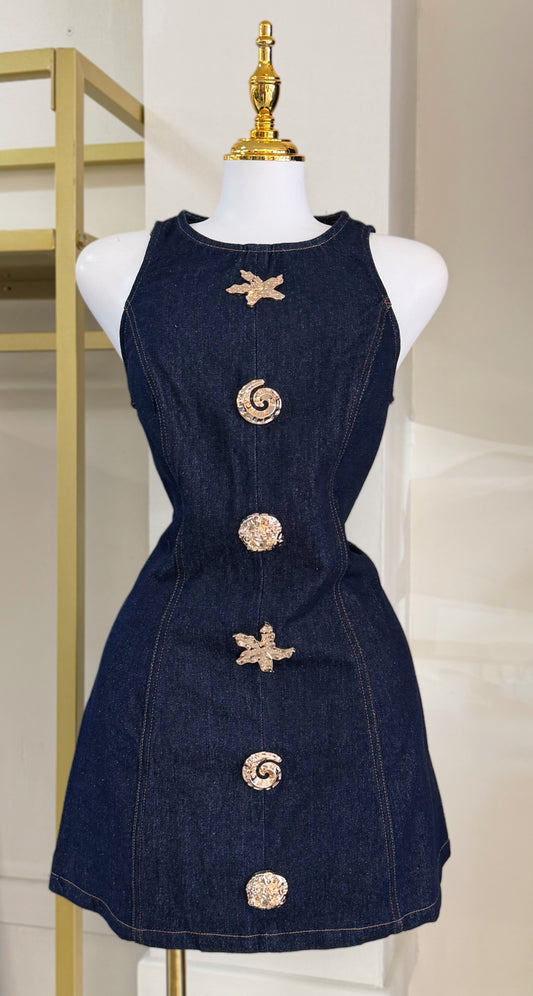 Kamilah Details Denim Dress (No stretch)