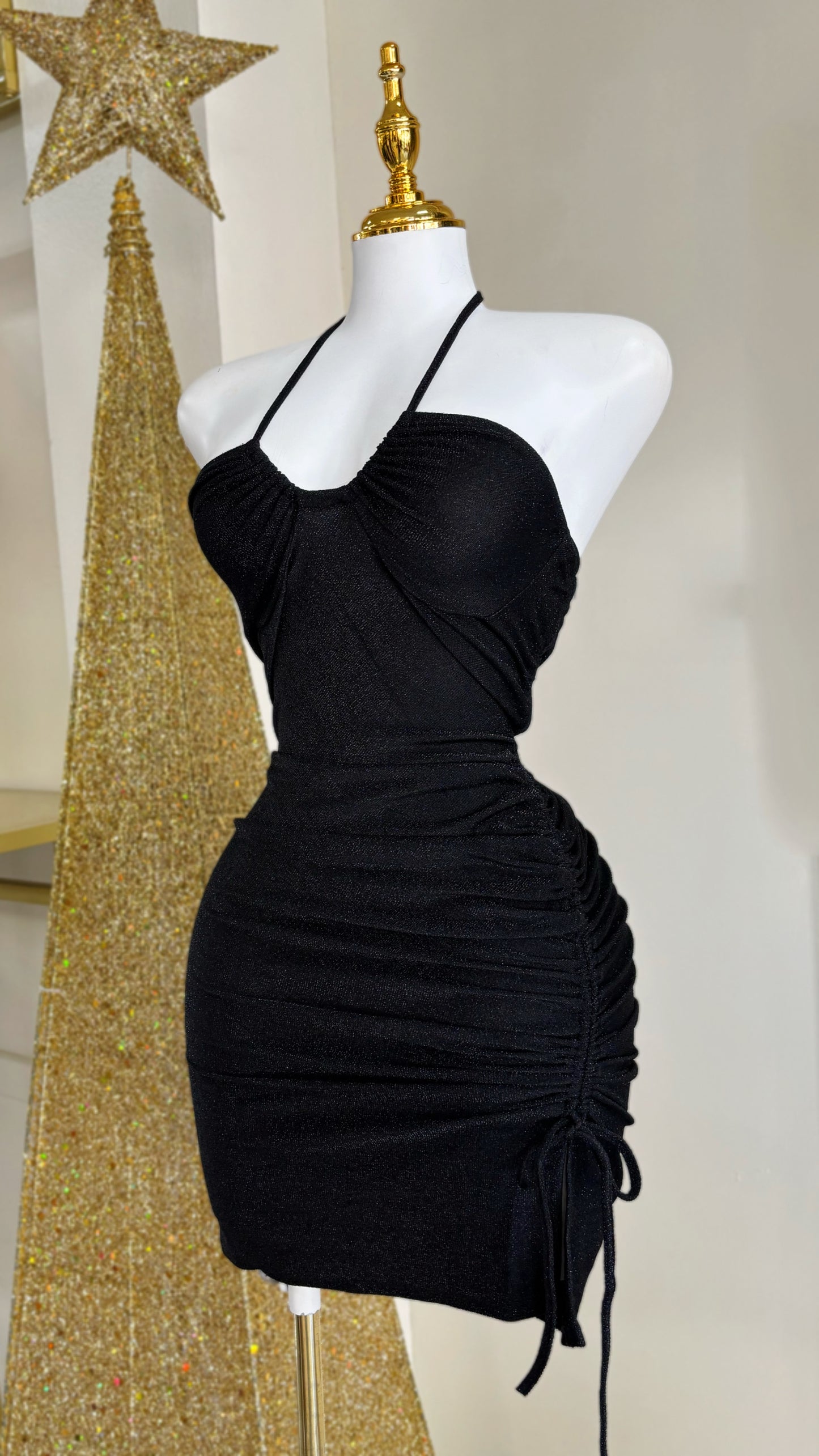 Nahira Black Glitter Dress