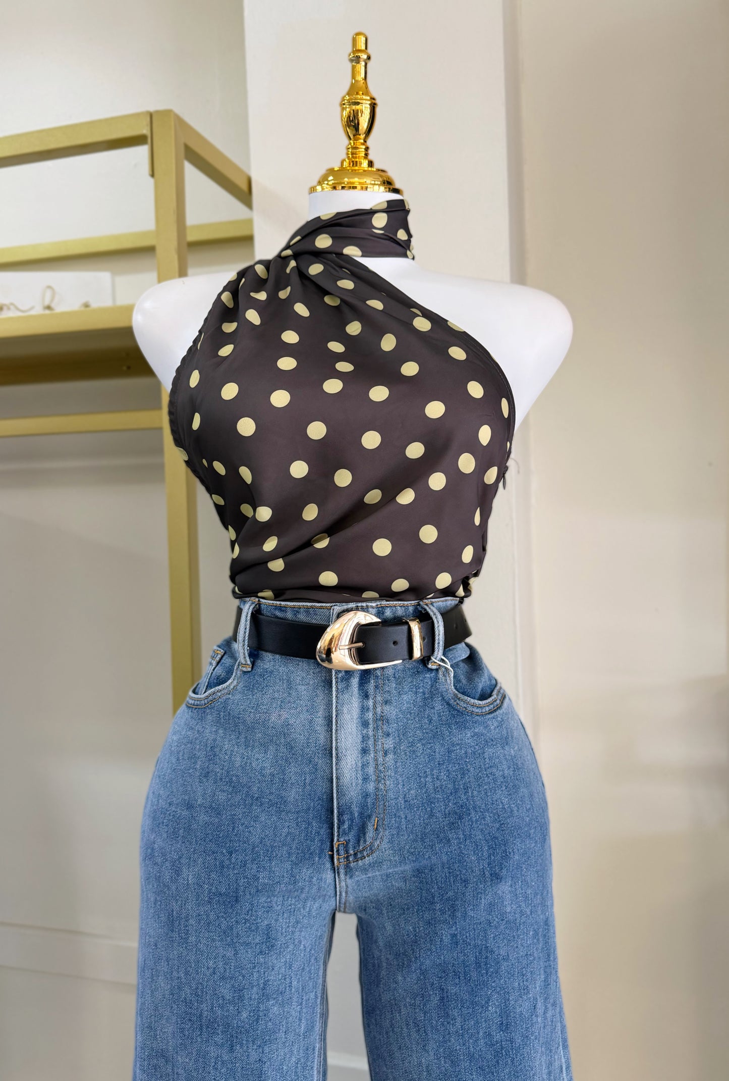 Marlene Polka Scarf Blouse