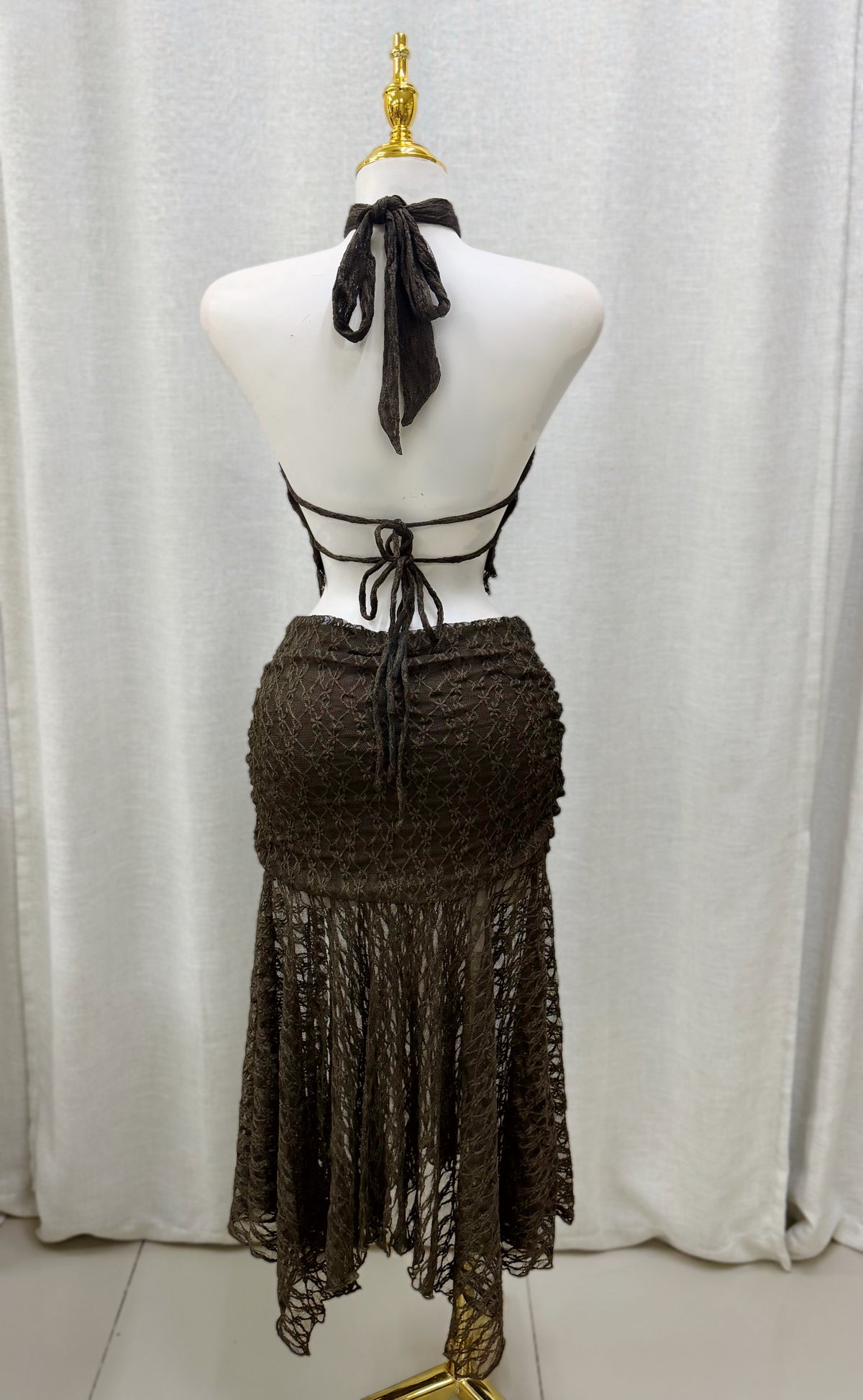 Zully Lace Skirt Set (Chocolate)