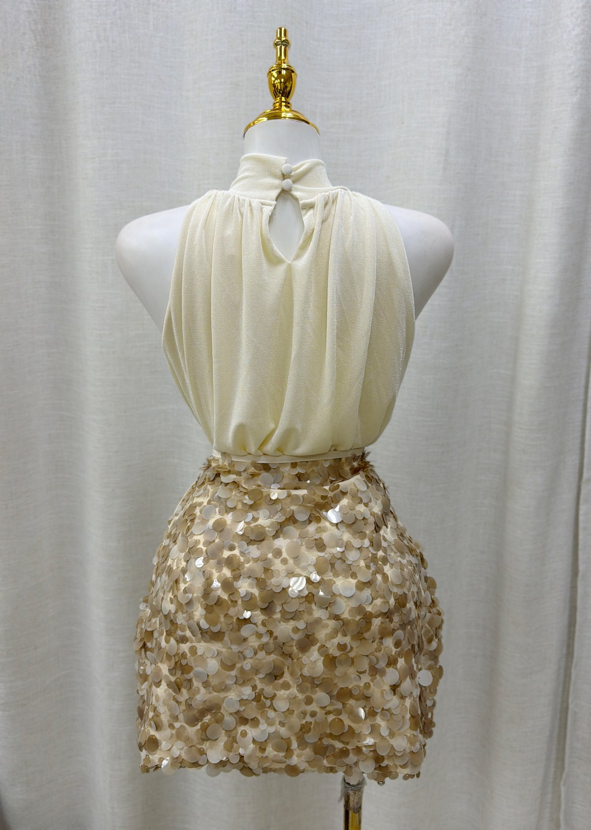 Divine Sequin Skirt (Beige)