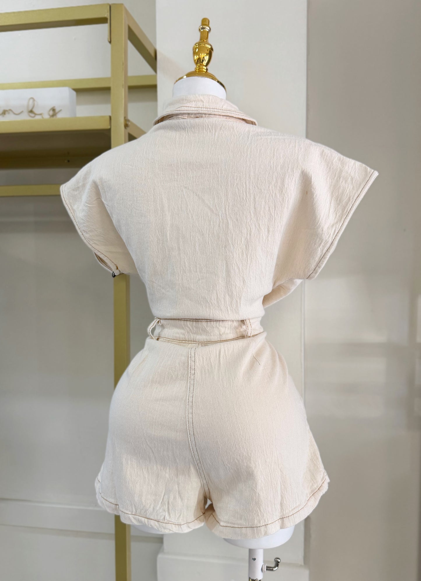 Kamala Beige Romper (Stretch)