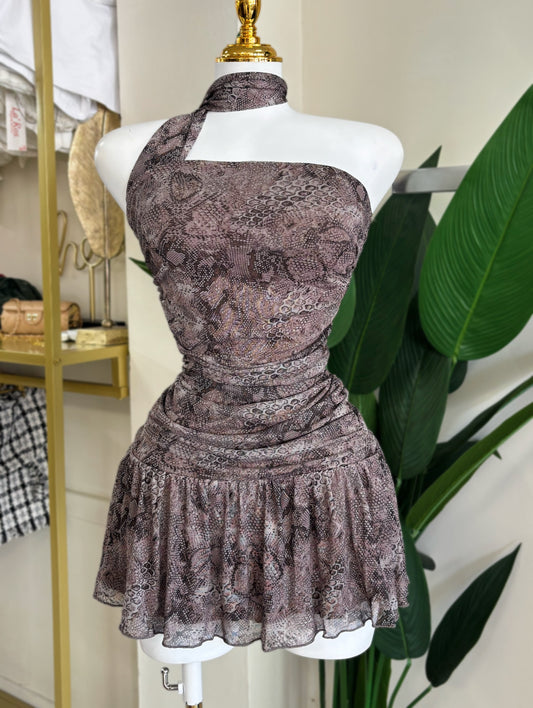 Amanda Snake Mini Dress