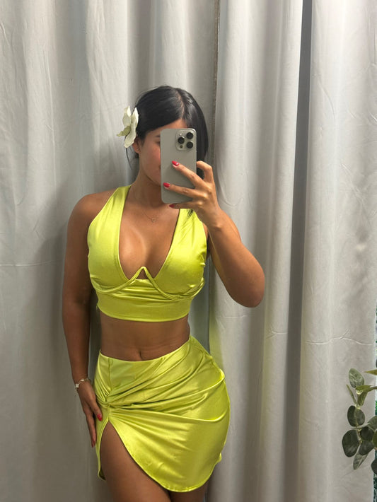Lizbeth Lime Skirt Set