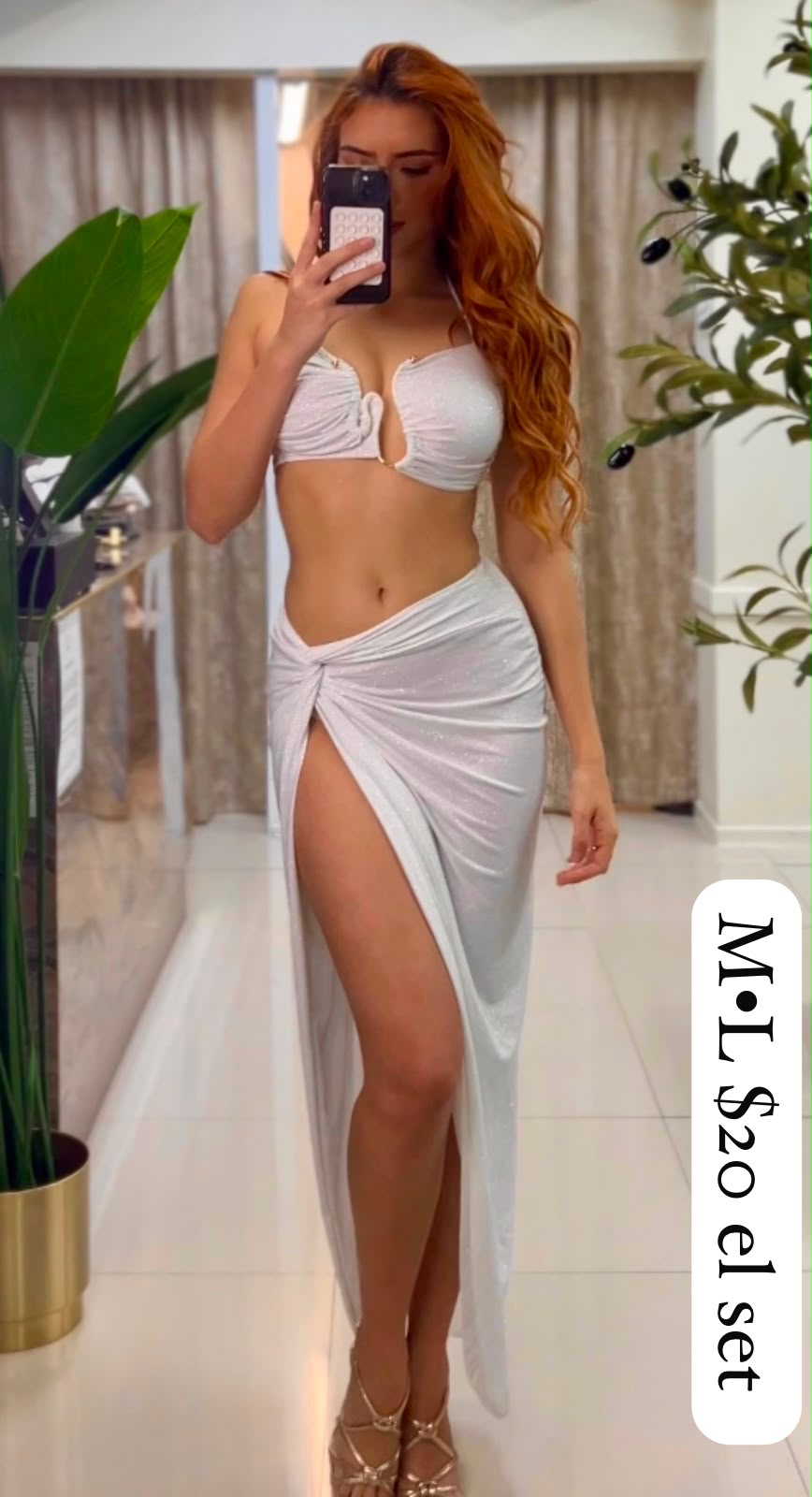 Aura White Skirt Set