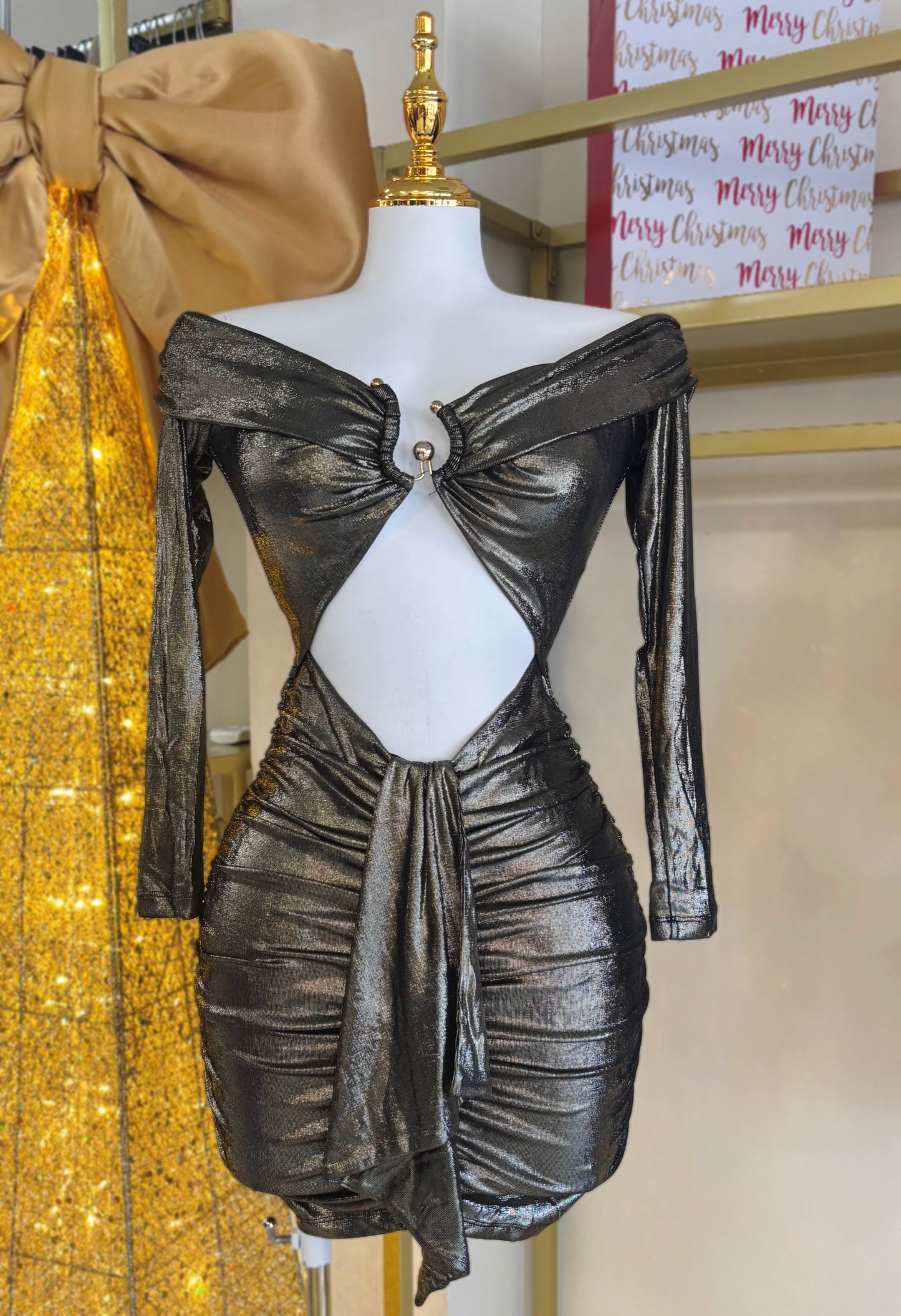 Kathia Metallic Dress (Gold)