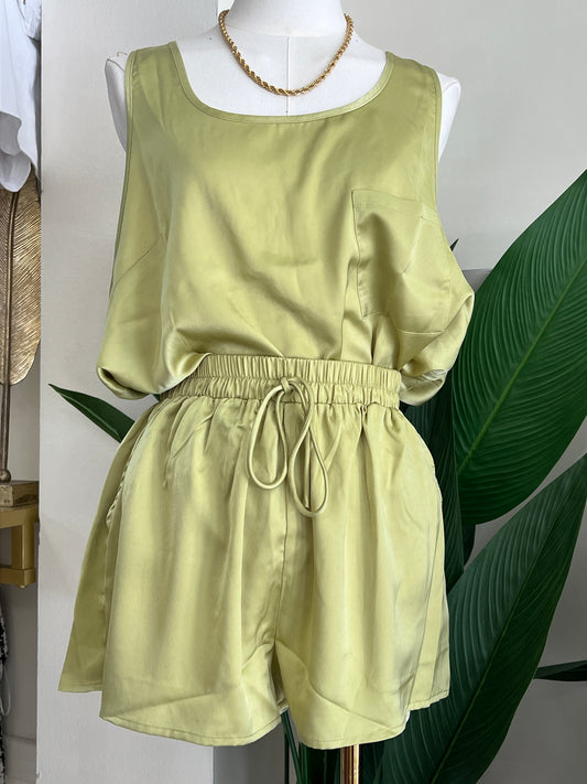 Lucia Satin Short Set