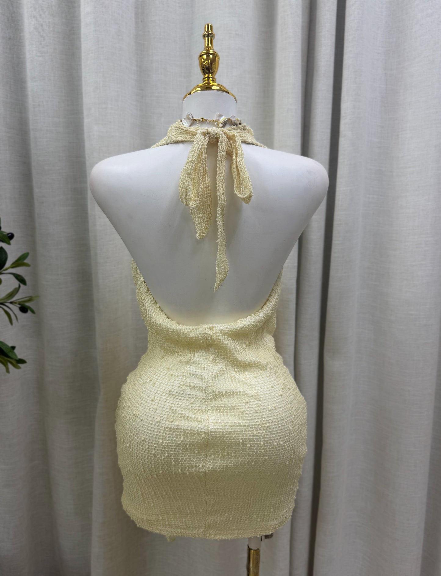 Aitana Halter Dress (Lemon)
