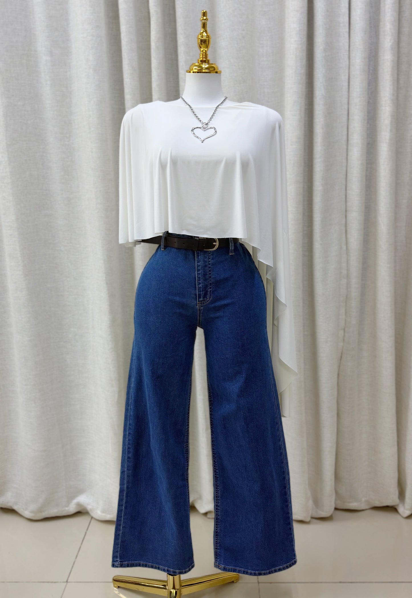 Hanna Belt Detail Jean (Stretch) DEEP DENIM