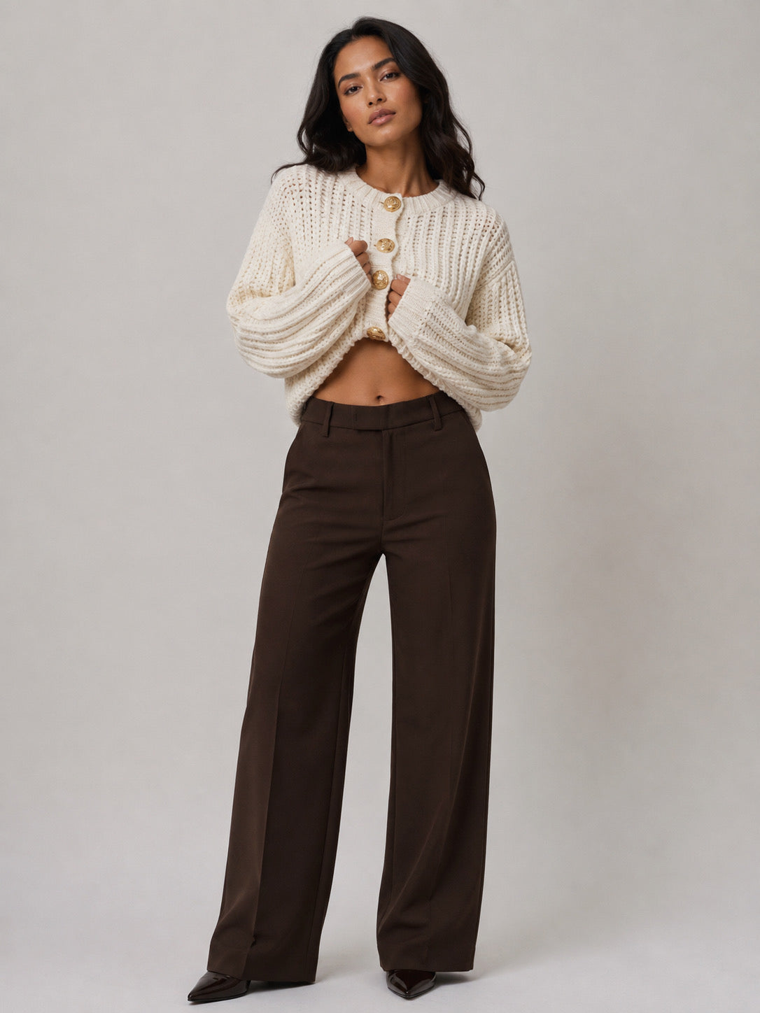 Milena Office Pants (Brown) •Corre pequeño•