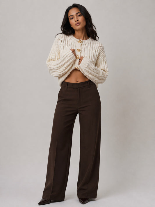 Milena Office Pants (Brown) •Corre pequeño•