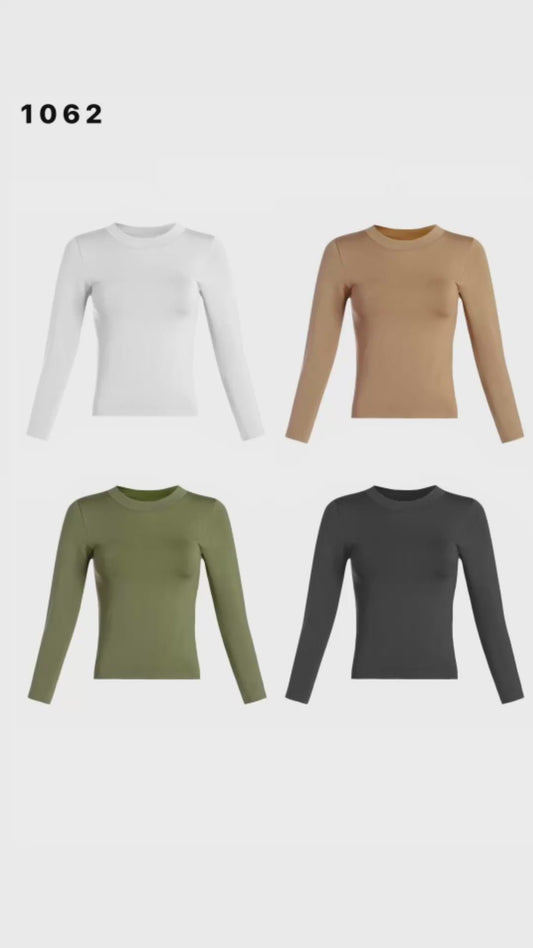 Long Sleeve ONE SIZE Basic (White/Black/Olive/Camel)